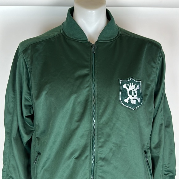 Vintage Stussy 1990s Skull Crown Green Baseball style Jacket Mens size XL - Picture 2 of 12